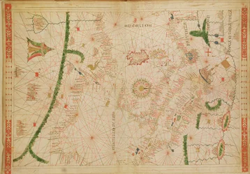 Das zentrale Mittelmeer, aus einem nautischen Atlas, 1520